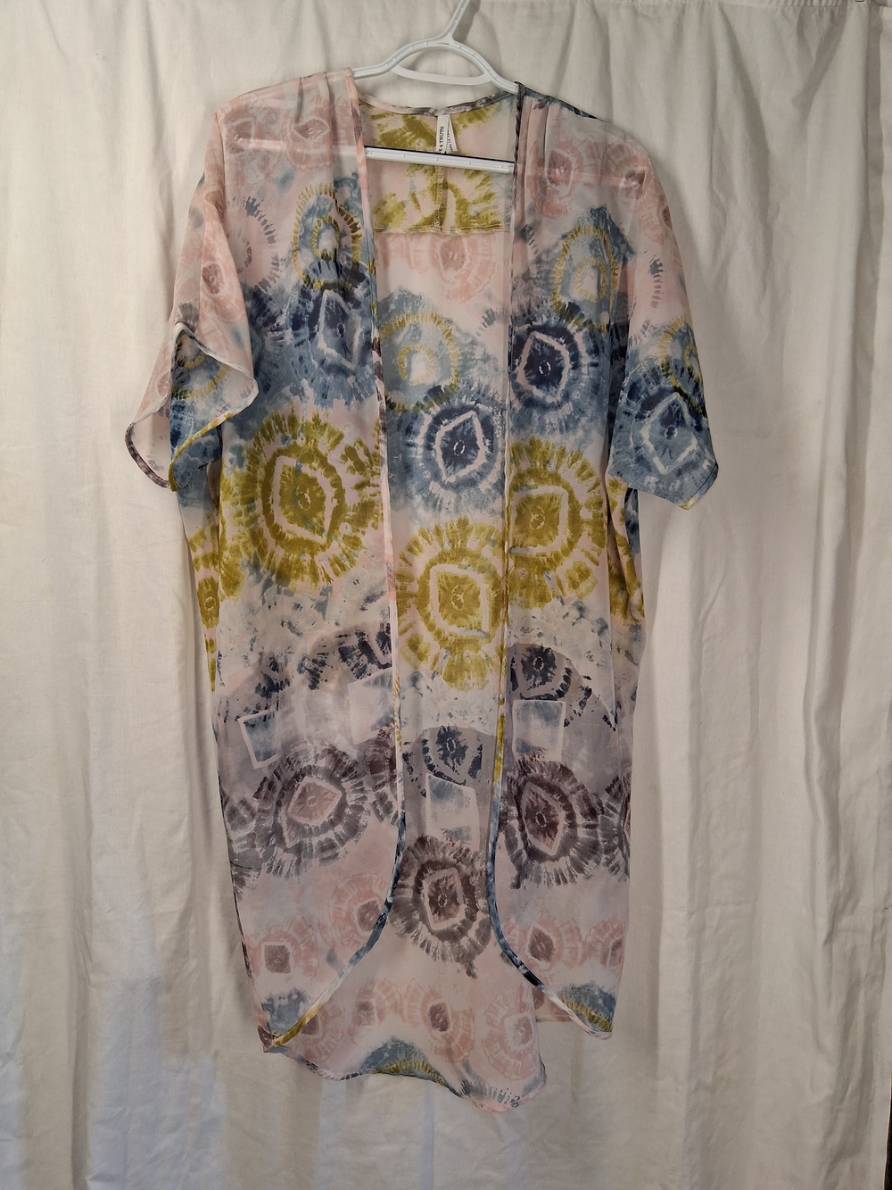 Live 4 Truth Sheer Tie-Dye Floral Kimono in Pink, Blue, Green